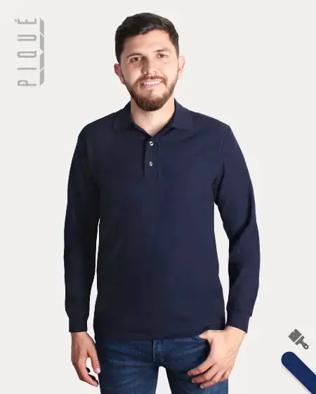 Playera Polo Manga Larga para Hombre